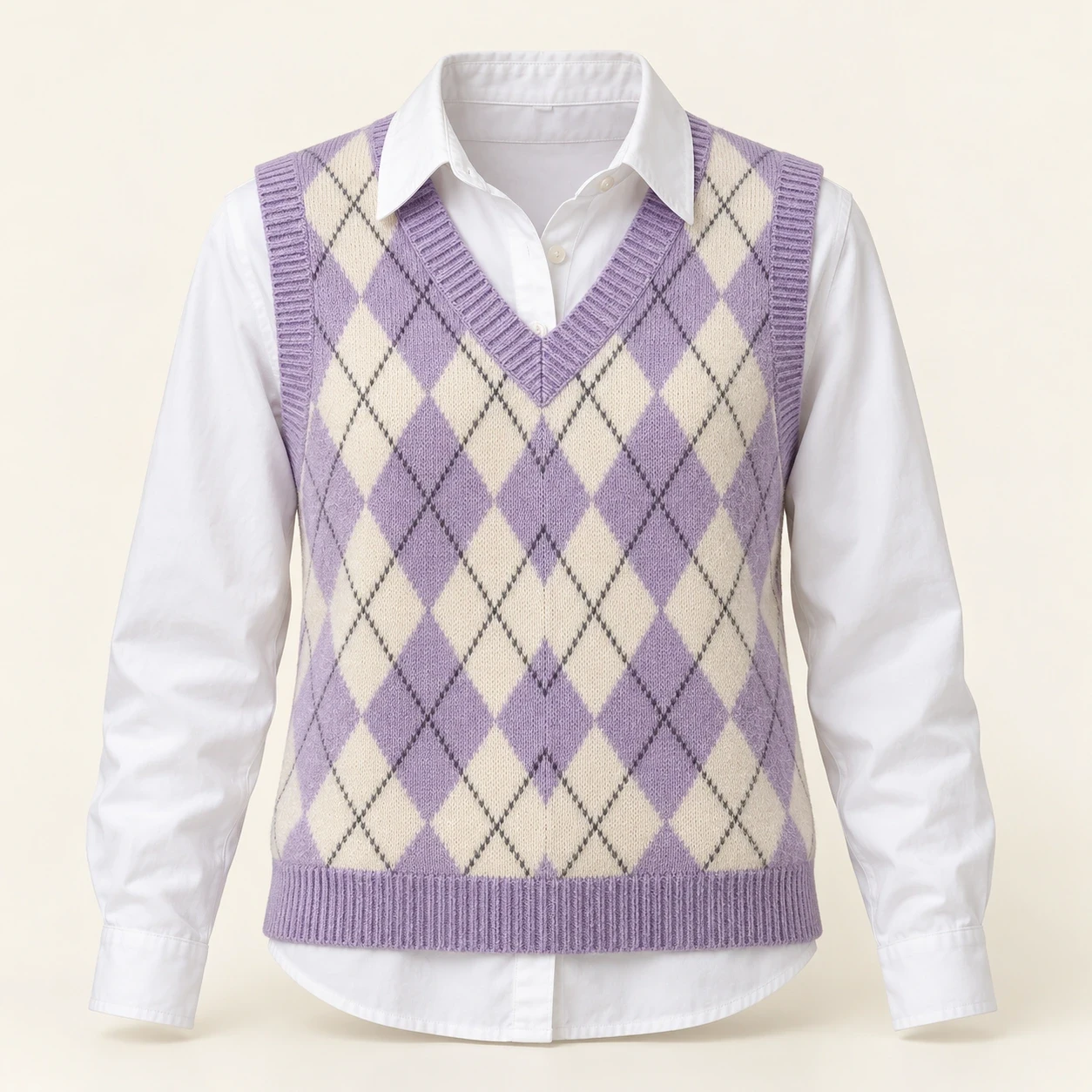 Kamizelka w romby — realistyczna wizualizacja AI