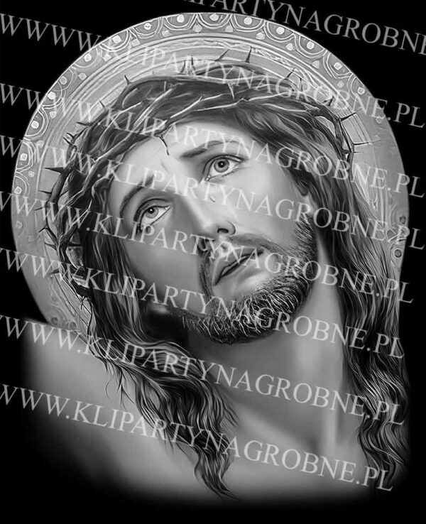 Głowa Jezusa na krzyżu grawer
