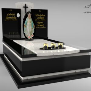 Nagrobek czarno biały z Maryja