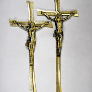 krzyż groszkowany złoty