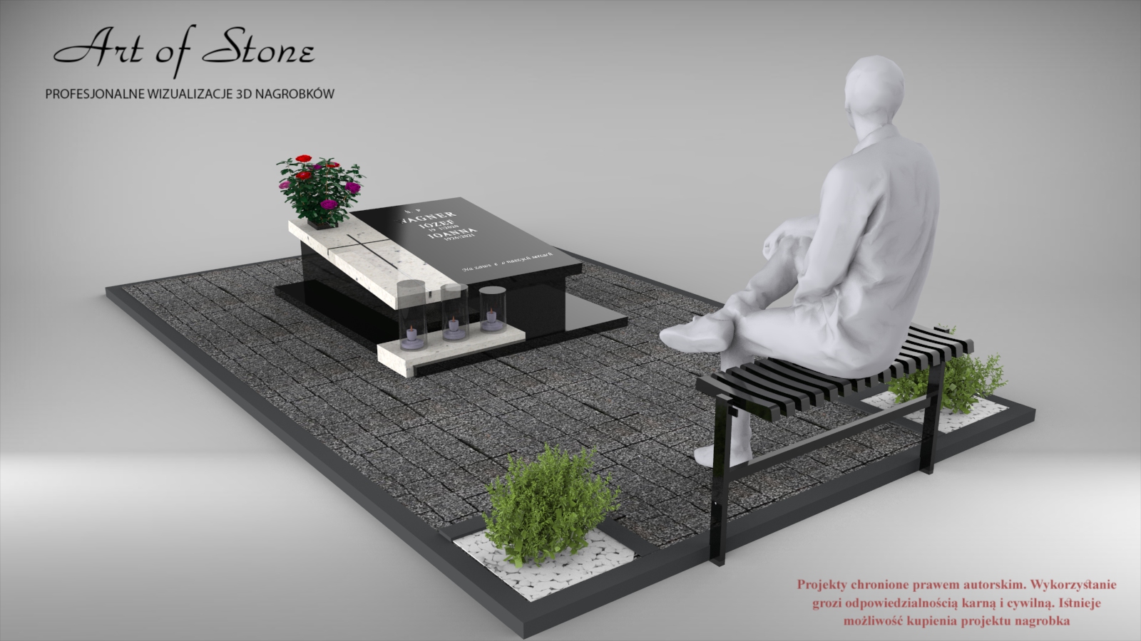 Nagrobek urnowy z bokami