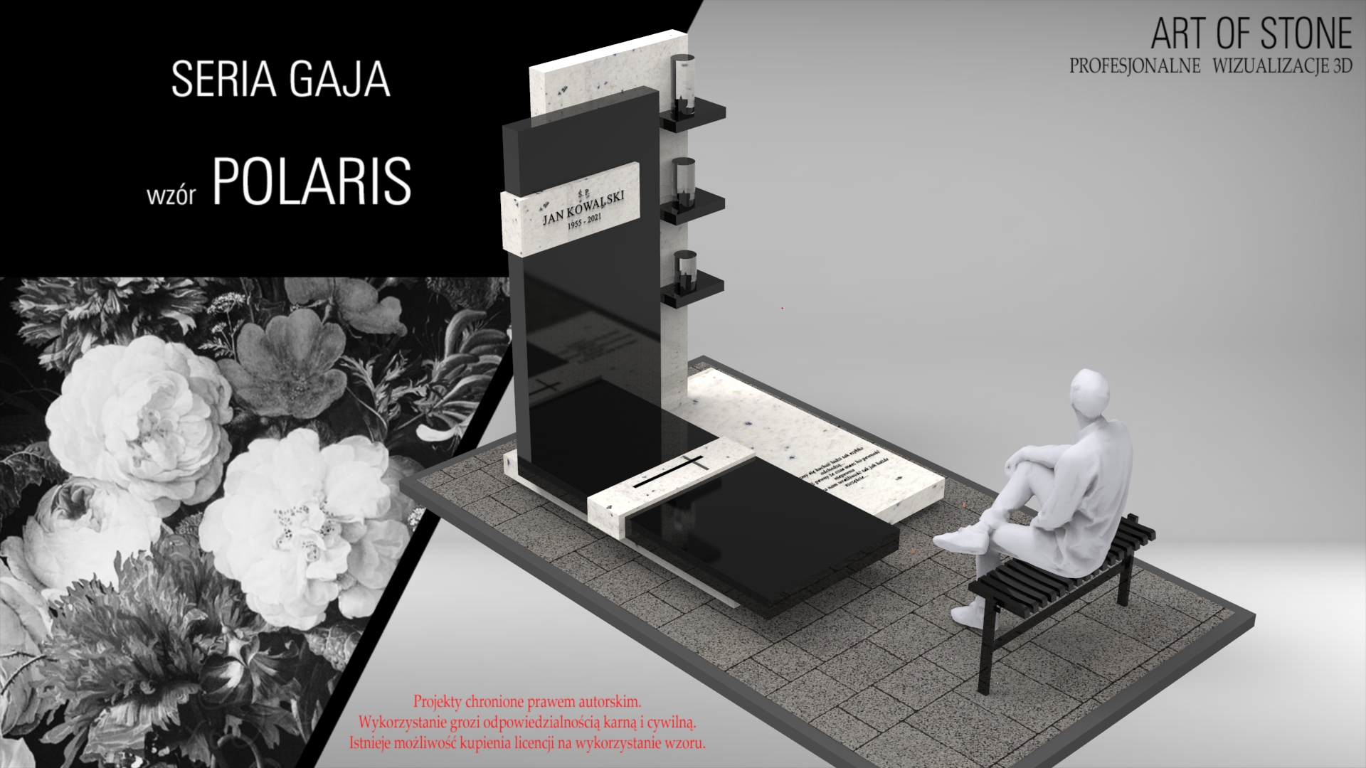 Nagrobek minimalistyczny urnowy