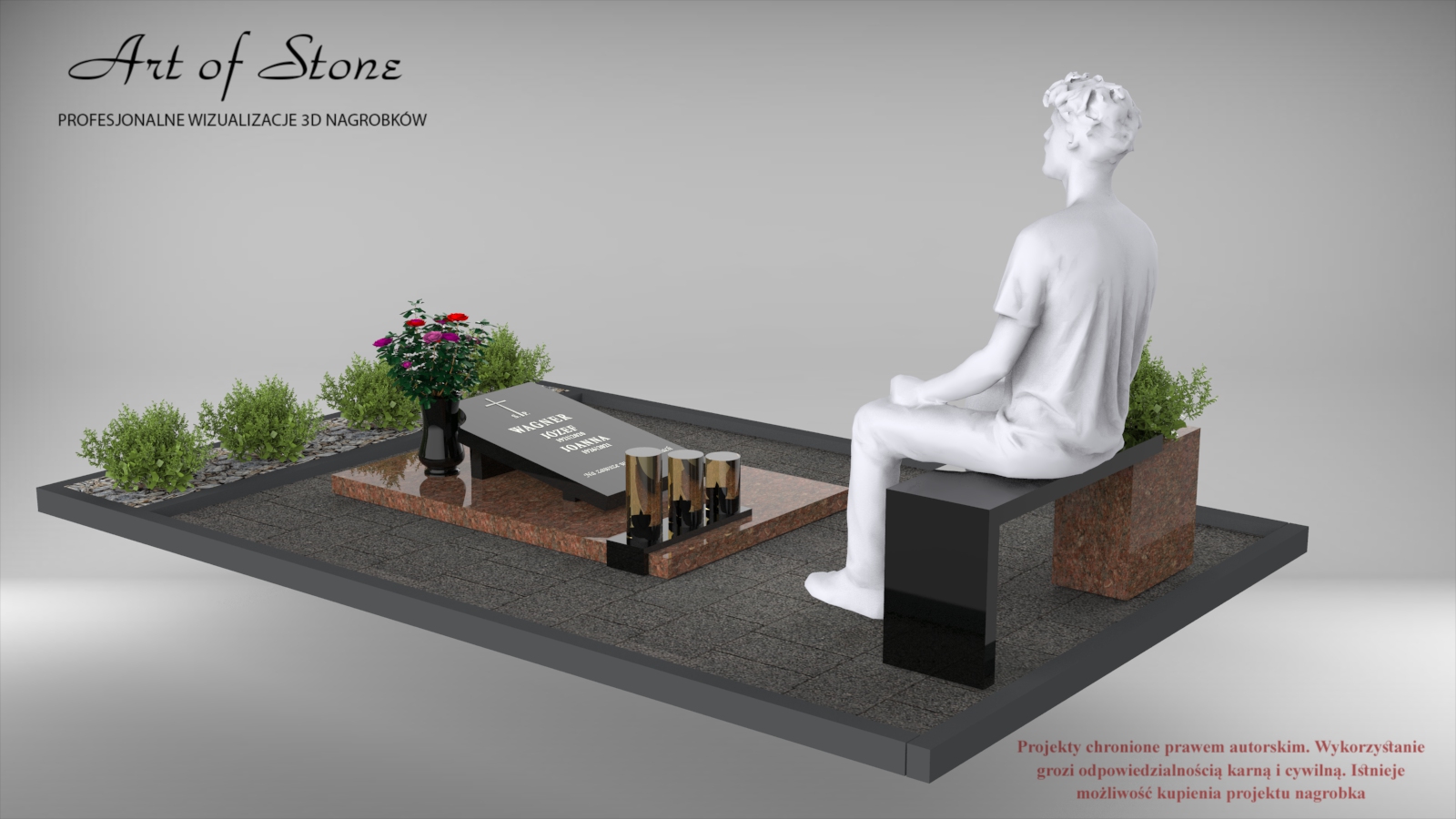 Nagrobek urnowy nowoczesny