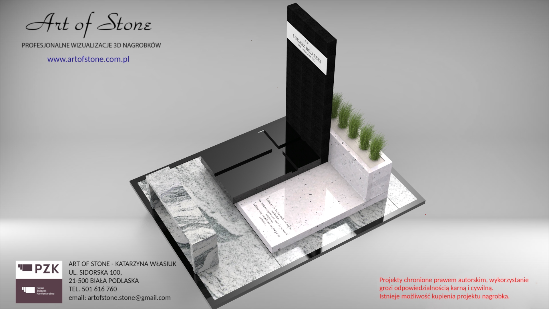 nagrobek urnowy minimalistyczny