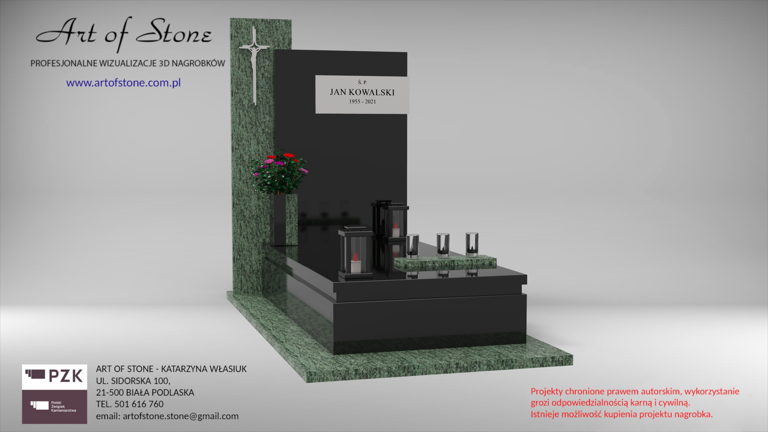 Nowoczesne nagrobki Olive Green