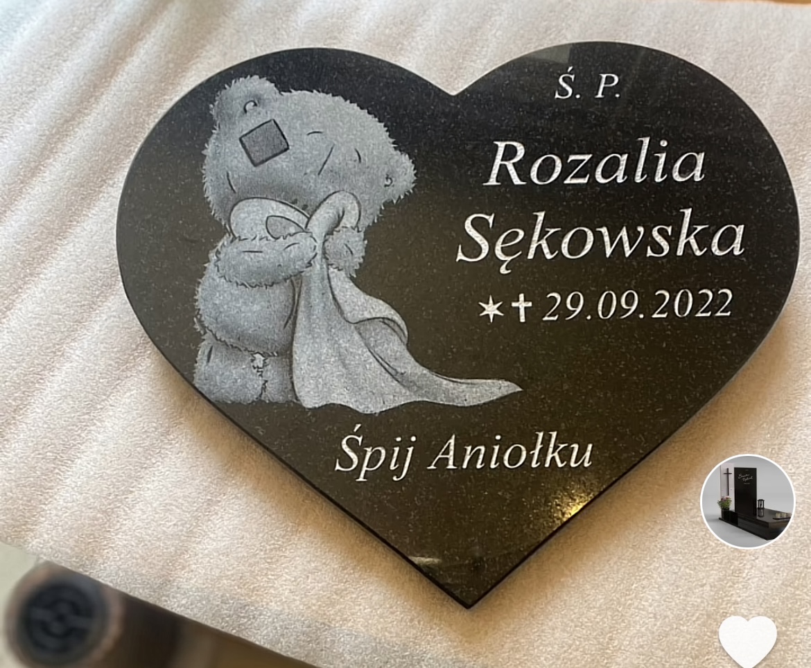 serce z grawerem misia