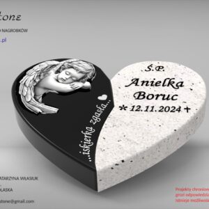 serce na nagrobek dziecięcy