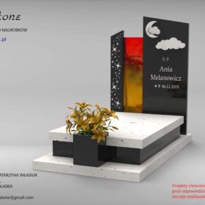 nagrobek dziecięcy ze szkłem