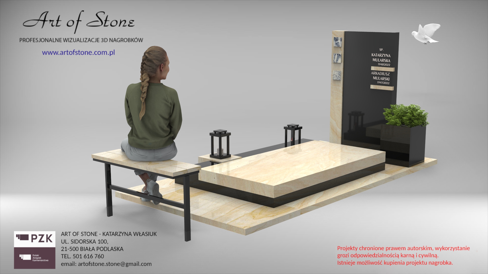 Nagrobek minimalistyczne z piaskowca