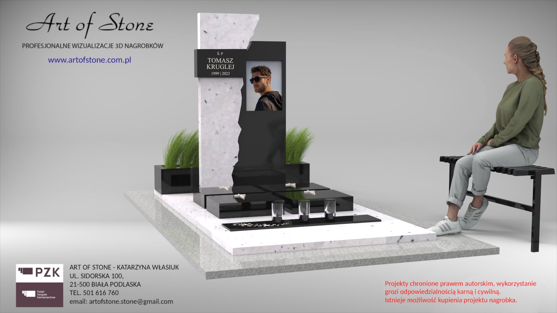 nowoczesny nagrobek