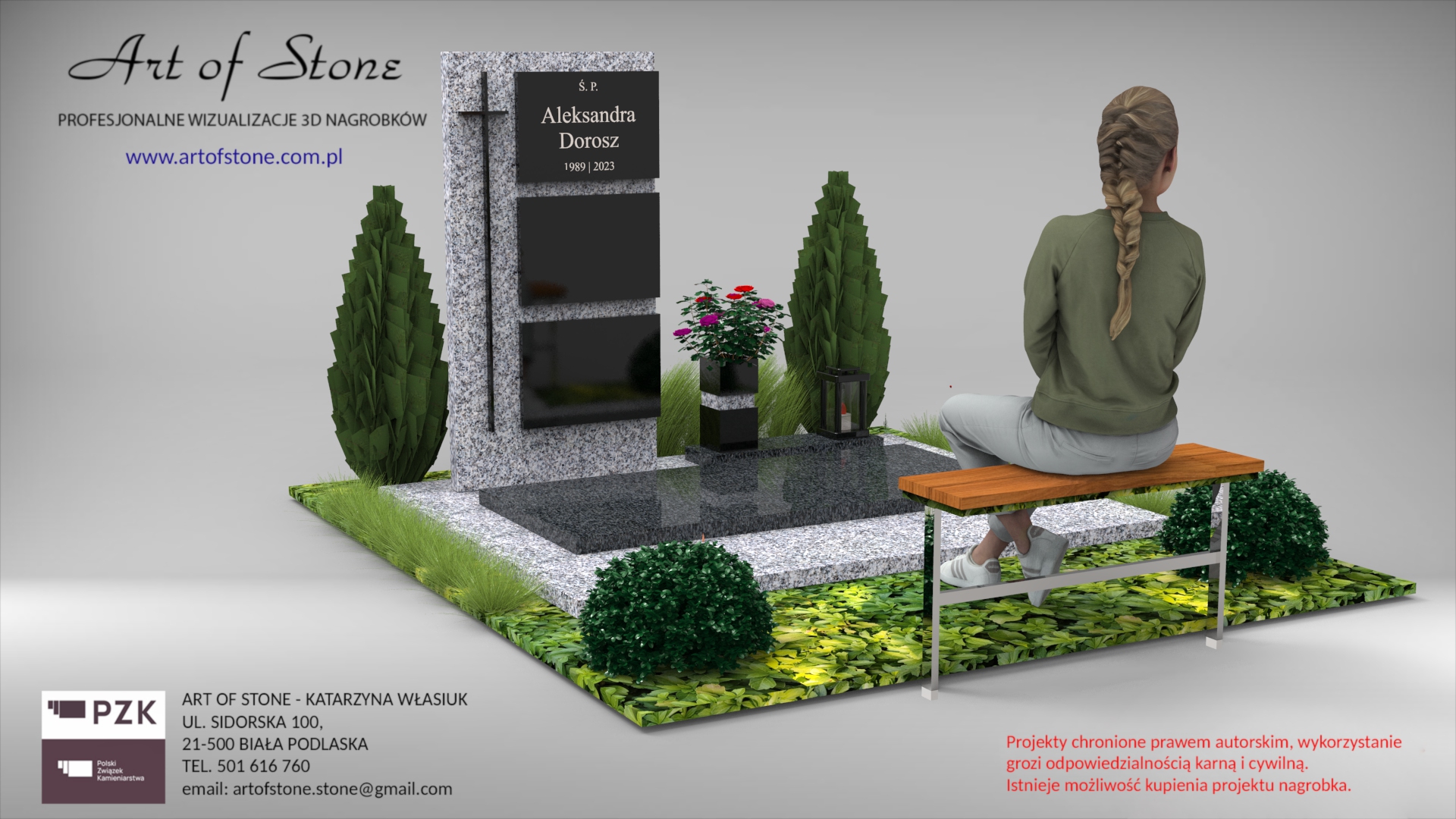 Nowoczesny nagrobek urnowy