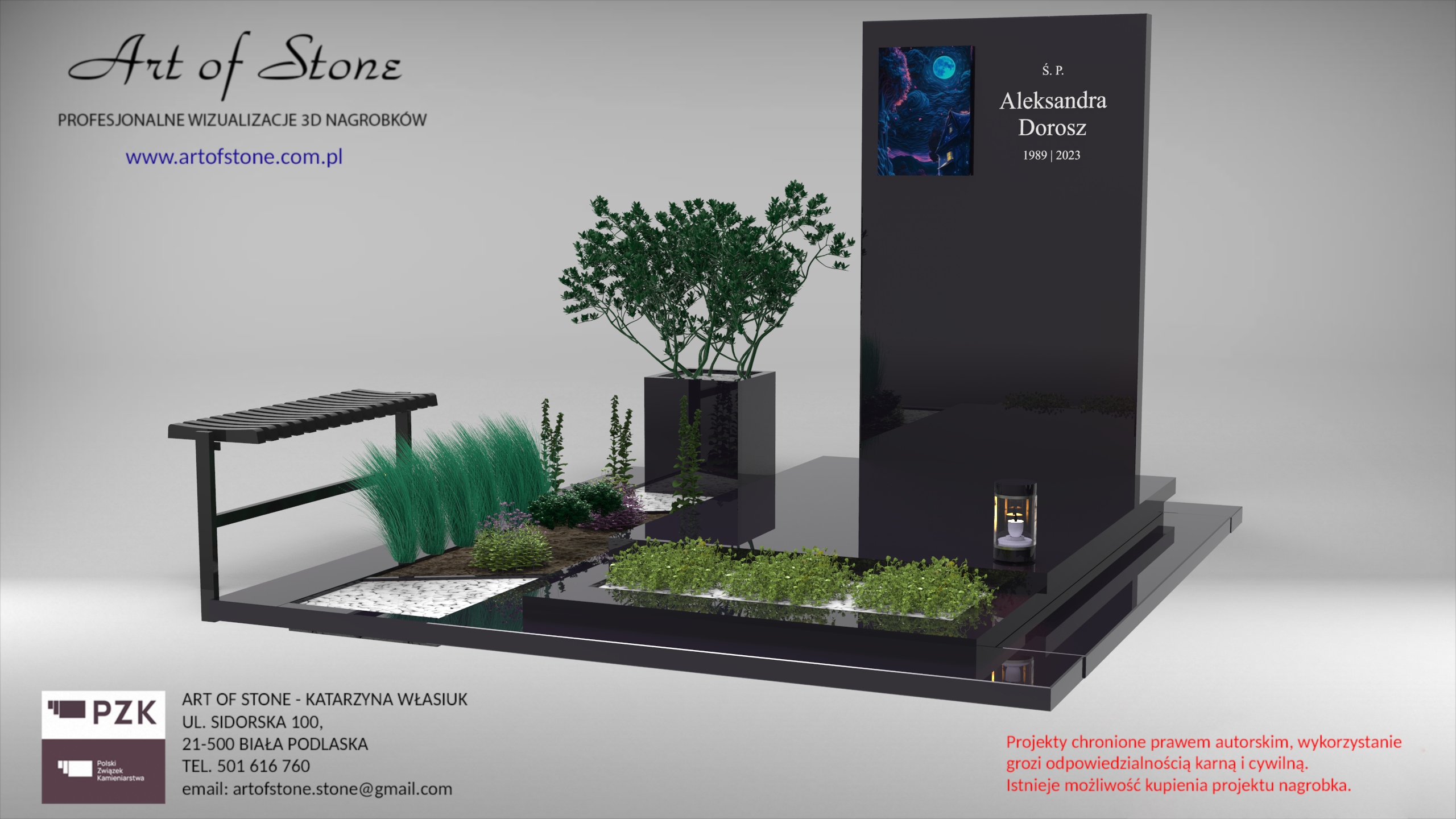 Minimalistyczny nagrobek