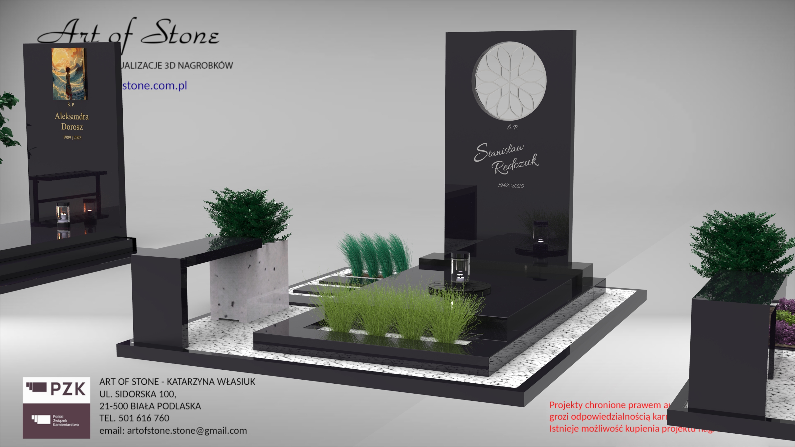 Modernistyczny nagrobek w wyjątkowej aranżacji