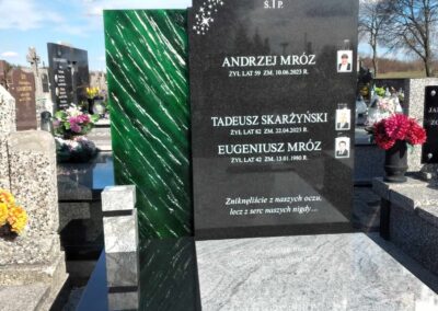 nowoczesny nagrobek ze szkłem