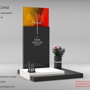 nagrobek urnowy ze szkłem