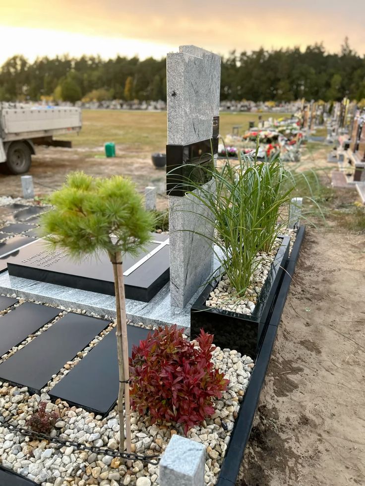 Nagrobek z roślinnością