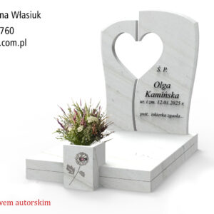 nagrobek dziecięcy biały serce