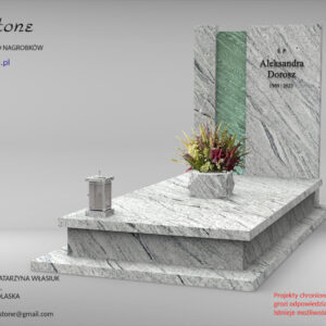 nowoczesny nagrobek ze szkłem
