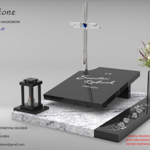 Nagrobek urnowy z krzyżem ze stali