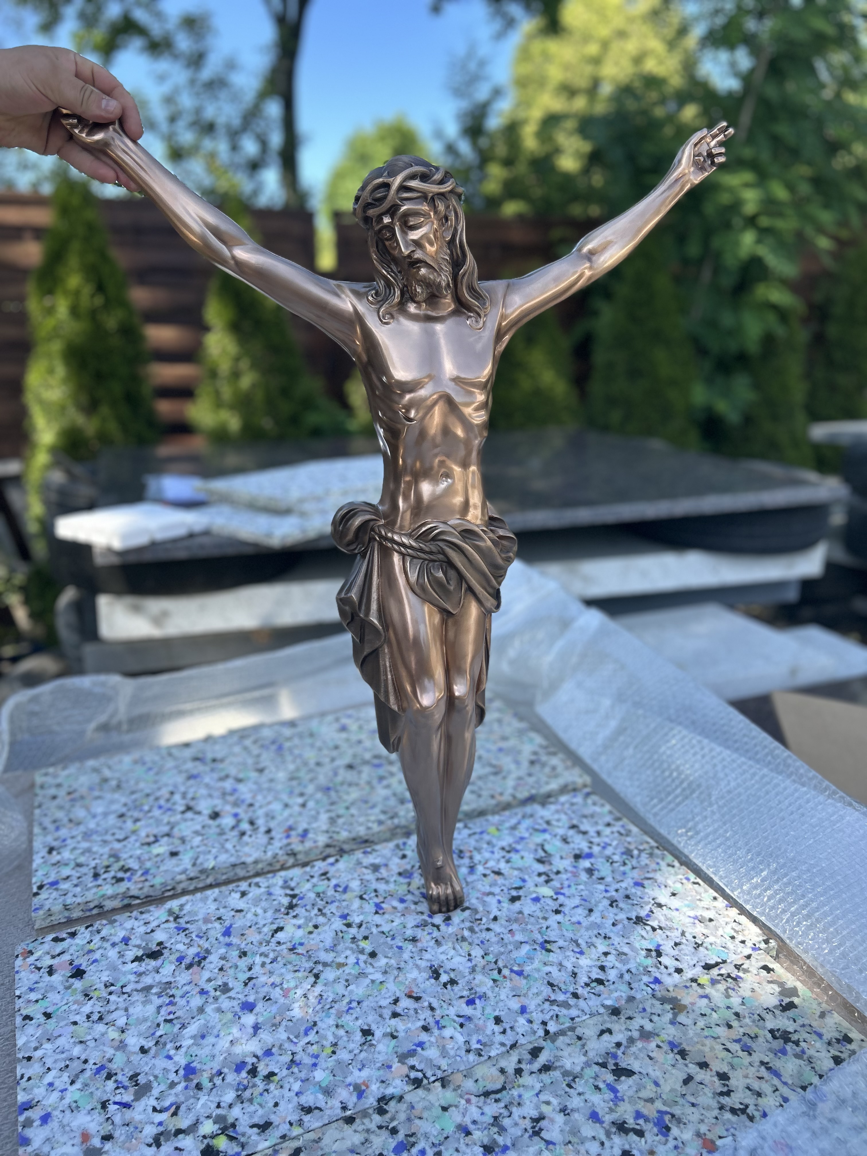 Duża pasyjka z brązu na nagrobek 54 cm, 63 cm, 77 cm, 112 cm - obrazek 6