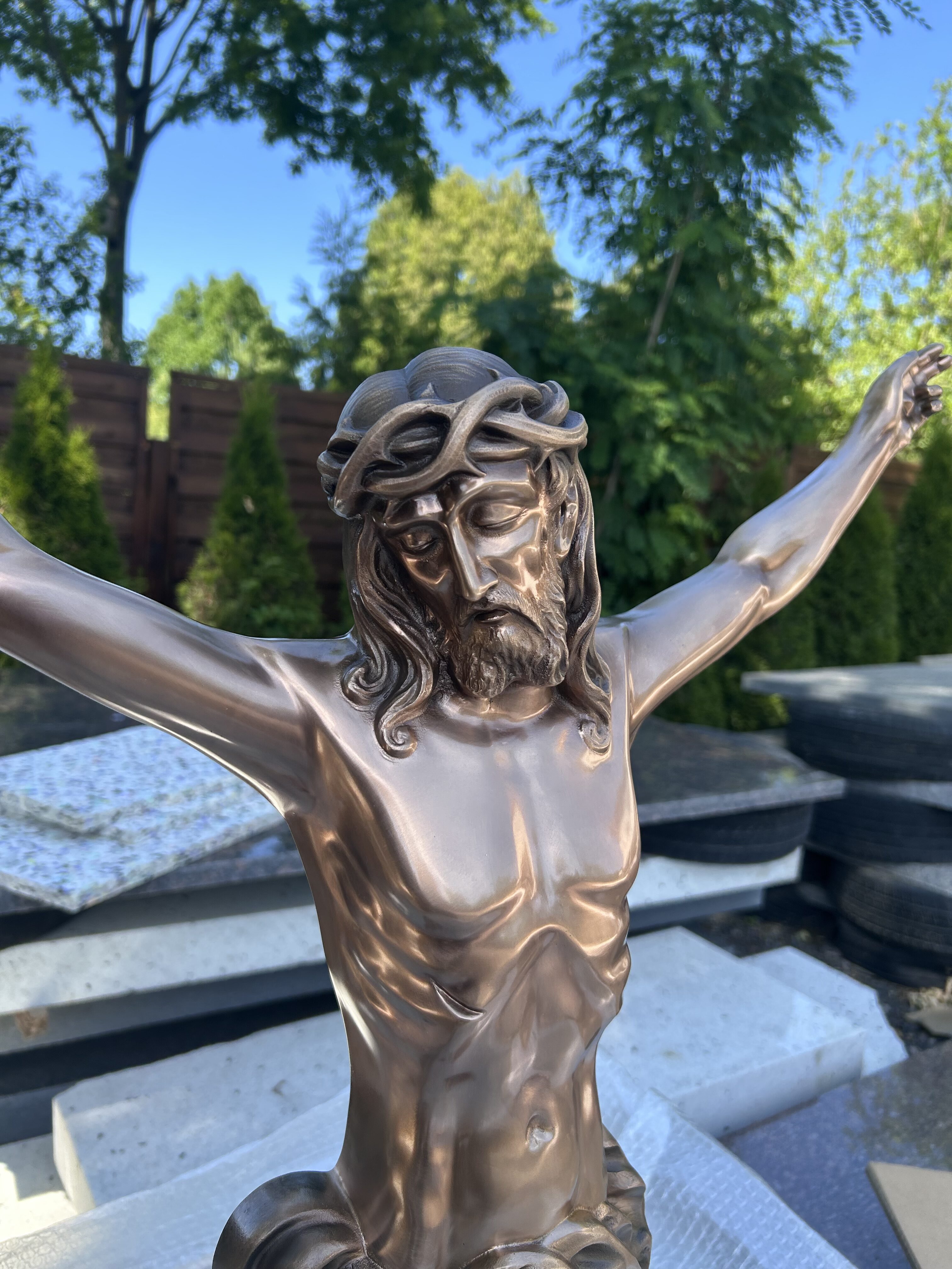 Duża pasyjka z brązu na nagrobek 54 cm, 63 cm, 77 cm, 112 cm - obrazek 5