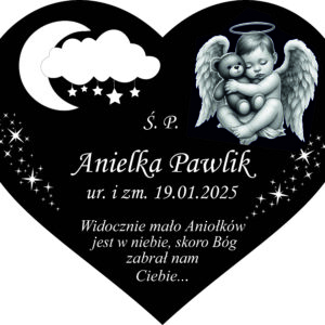 serce na pomnik dziecięcy z chmurką