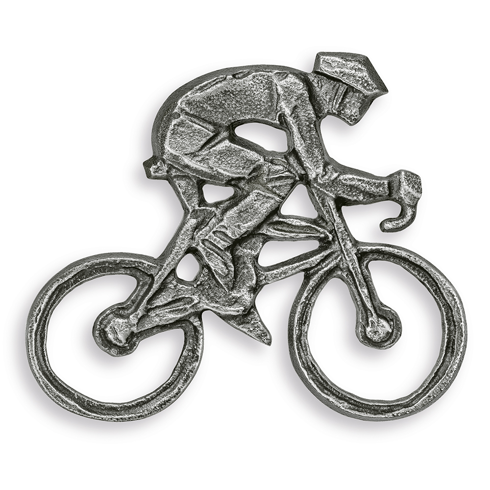 rowerzysta z brązu na nagrobek