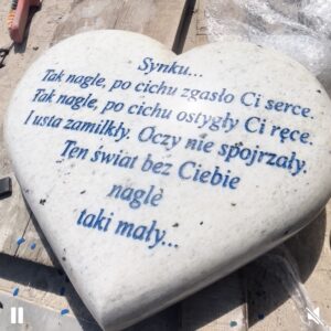 SERCE BIAŁE na nagrobek