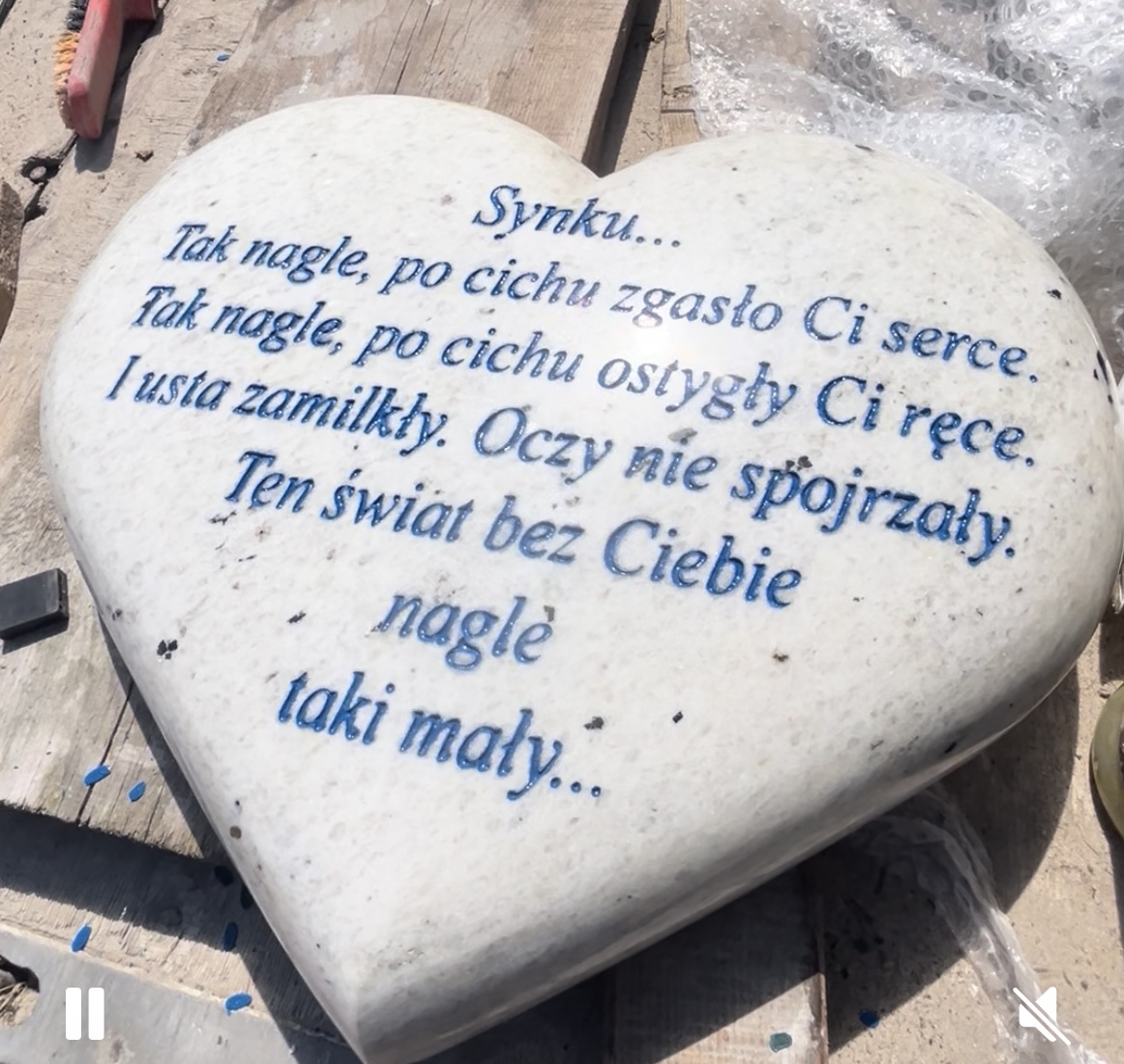 SERCE BIAŁE na nagrobek