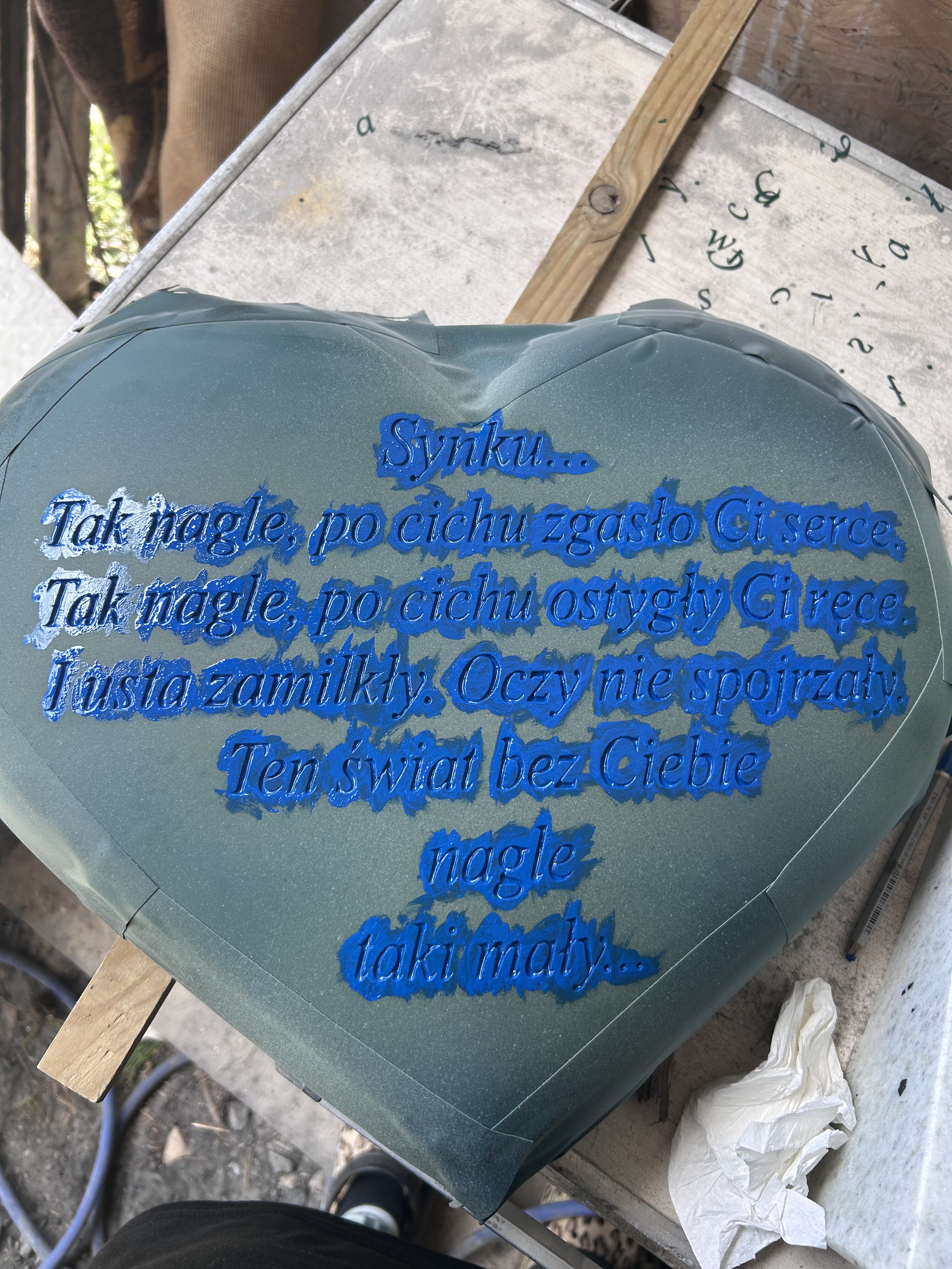 Serce granitowe na nagrobek białe wyoblone - obrazek 6