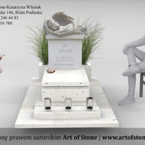 Aniołek rzeźba nagrobek dziecięcy