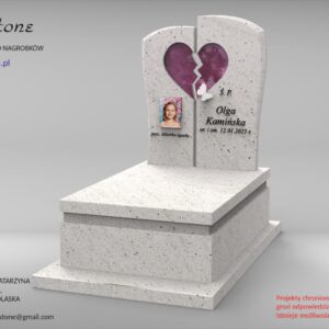 nagrobek z pękniętym sercem