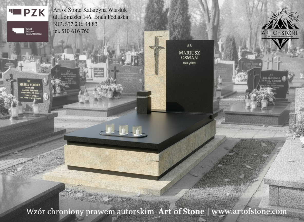 nagrobek złoty granit kashmir